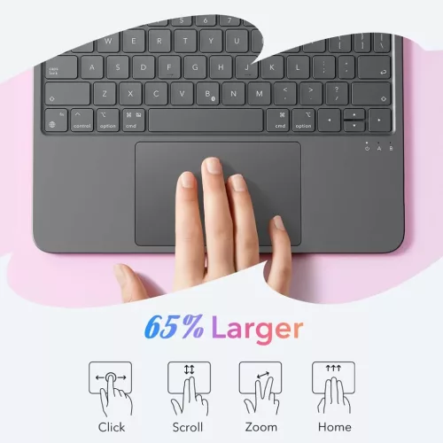 iPad 10 (2022) 10.9 / 11 (2025) Sötétszürke ESR Flex Keyboard Case -4894240274989 3 kép