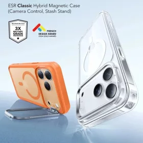 iPhone 17 Pro Frosted Orange ESR Classic Hybrid HaloLock Kickstand tok-4894240291641 2 kép