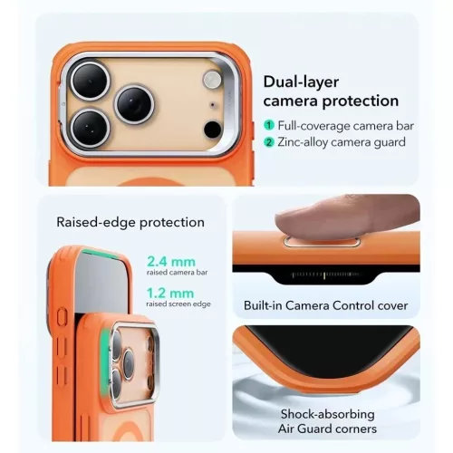 iPhone 17 Pro Frosted Orange ESR Classic Hybrid HaloLock Kickstand tok-4894240291641 6 kép