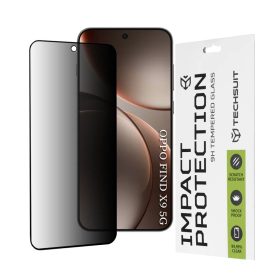   Oppo Find X9 Techsuit - 111D Privacy Full Glue - Fekete üvegfólia