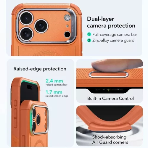 iPhone 17 Pro ESR Cyber Armor Kickstand Narancssárga tok-4894240291696 5 kép