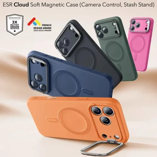 iPhone 17 Pro Max Orange ESR Cloud Soft HaloLock Kickstand tok-4894240291719 2 kép