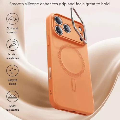 iPhone 17 Pro Max Orange ESR Cloud Soft HaloLock Kickstand tok-4894240291719 4 kép