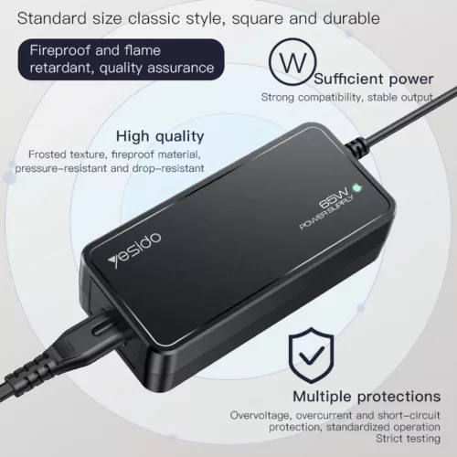Yesido CG11E univerzális laptopadapter 65W 5A 1m fekete-6942314407776 3 kép