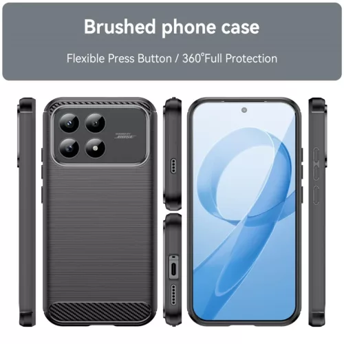 Xiaomi Poco F8 Pro Techsuit - Carbon Silicone - Fekete tok-5949419350502 2 kép