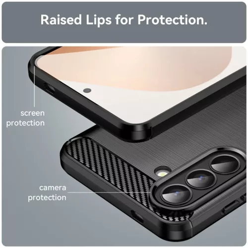 Samsung Galaxy A57 5G Carbon Silicone Techsuit - Fekete tok-5949419353435 4 kép