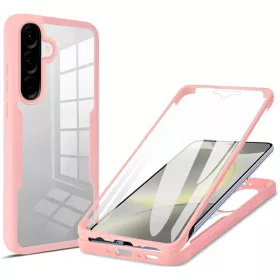   Techsuit - ColorVerse 360 sorozat + Kijelzővédő - Samsung Galaxy A37 5G - Rózsaszín tok