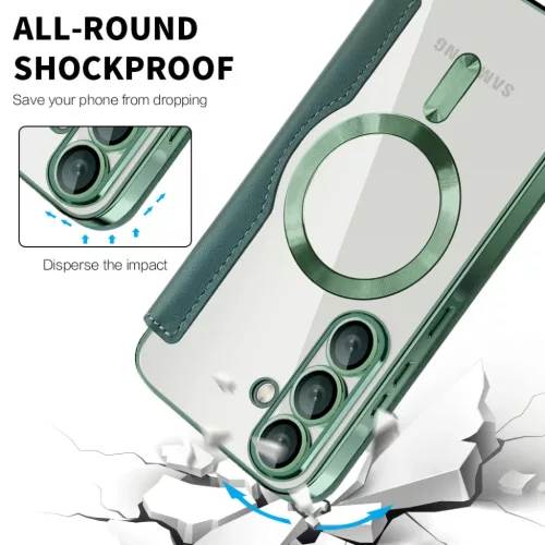  Samsung Galaxy A57 5G Zöld Techsuit SmartMag fliptok-5949419354005 4 kép