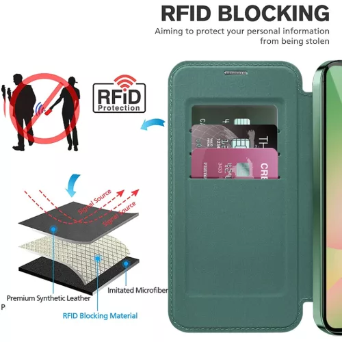  Samsung Galaxy A57 5G Zöld Techsuit SmartMag fliptok-5949419354005 5 kép