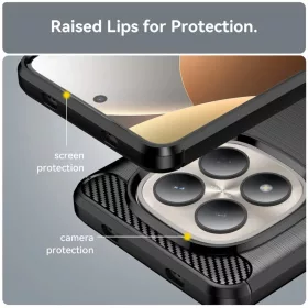 Techsuit - Carbon Silicone - Xiaomi Redmi Note 15 Pro 4G - Fekete tok-5949419355002 2 kép