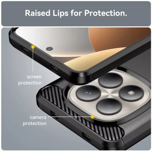 Techsuit - Carbon Silicone - Xiaomi Redmi Note 15 Pro 4G - Fekete tok-5949419355002 2 kép