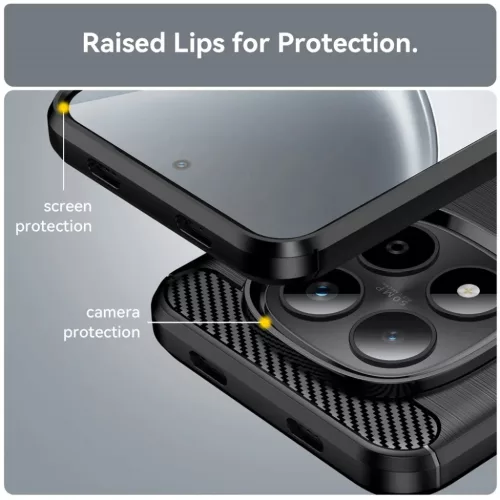 Xiaomi Redmi Note 15 Pro+ 5G Techsuit - Carbon Silicone - Fekete tok-5949419354982 5 kép