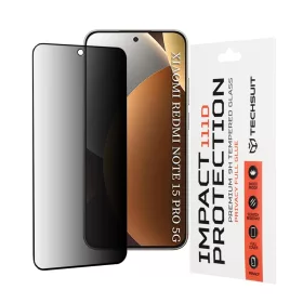   Xiaomi Redmi Note 15 Pro 5G Techsuit - 111D Privacy Full Glue - Fekete üvegfólia