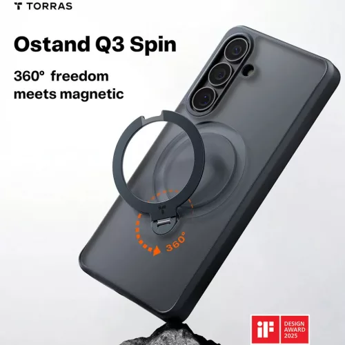 Samsung Galaxy S26 Fekete Torras Ostand Spin sorozat tok-6938075647254 6 kép