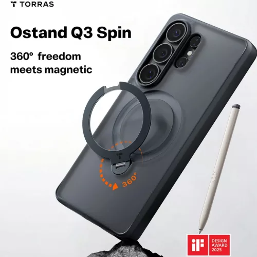 Samsung Galaxy S26 Ultra Torras - Ostand Spin Series tok - Fekete-6938075647278 7 kép