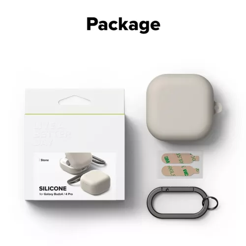 Ringke - Szilikon - Samsung Galaxy Buds 4 Pro - Stone tok-8800328816787 7 kép