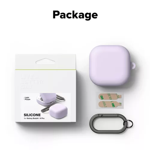  Samsung Galaxy Buds 4 Pro Világoslila Ringke szilikon tok-8800328816794 7 kép