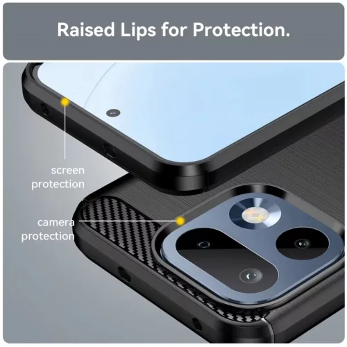 Techsuit - Karbon Szilikon - Realme 16 Pro - Fekete tok-5949419360754 5 kép