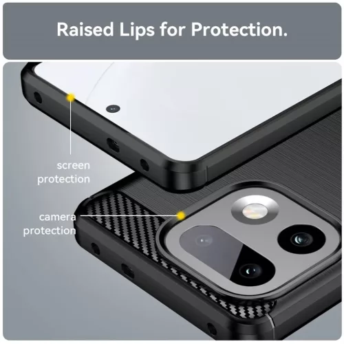 Techsuit - Carbon Silicone - Realme 16 Pro+ - Fekete tok-5949419360747 4 kép