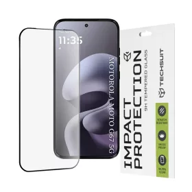    Motorola Moto G77 / G67 fekete Techsuit 111D teljes fedésű, teljes felületen tapadó üvegfólia