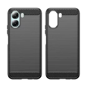 Techsuit - Carbon Silicone - Oppo A6x 4G / A6x 5G - Fekete tok-5949419361249 2 kép