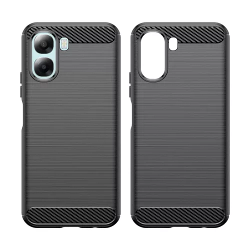 Techsuit - Carbon Silicone - Oppo A6x 4G / A6x 5G - Fekete tok-5949419361249 2 kép