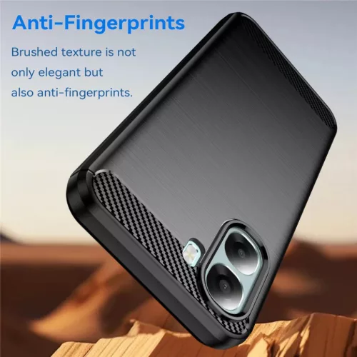 Techsuit - Carbon Silicone - Oppo A6x 4G / A6x 5G - Fekete tok-5949419361249 3 kép