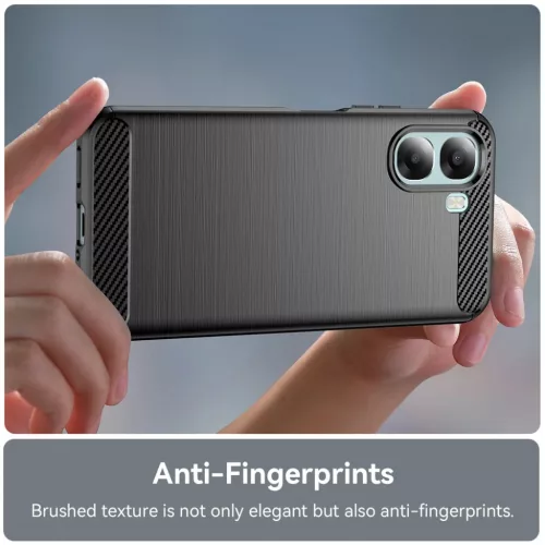 Techsuit - Carbon Silicone - Oppo A6x 4G / A6x 5G - Fekete tok-5949419361249 5 kép