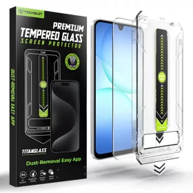   Samsung Galaxy A16 4G / A16 5G / A17 4G / A17 5G Átlátszó Techsuit TitanGlass CrystalHD [Ujjlenyomat oldással kompatibilis] üvegfólia