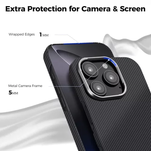 Xiaomi 17 Ultra Fekete Techsuit Aramid Fiber MagSafe tok-5949419361980 3 kép