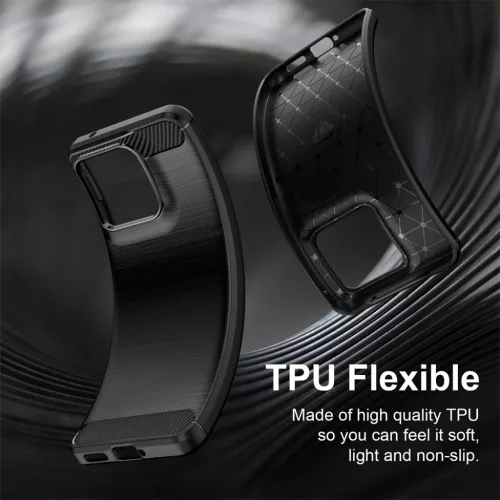 Techsuit - Carbon Silicone - Motorola Edge 70 Fusion - Fekete tok-5949419363205 5 kép