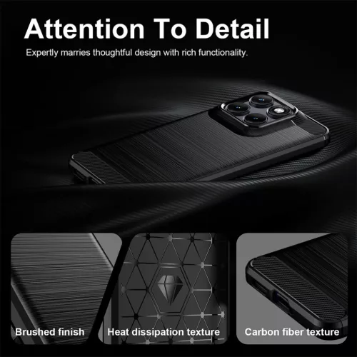 Techsuit - Carbon Silicone - Motorola Edge 70 Fusion - Fekete tok-5949419363205 6 kép