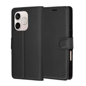 Techsuit - Bőr Fliptok - Honor 600 Lite - Fekete tok-5949419363106 1 kép