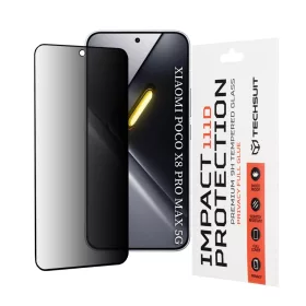    Xiaomi Poco X8 Pro Max Fekete Techsuit - 111D Privacy Full Glue üvegfólia