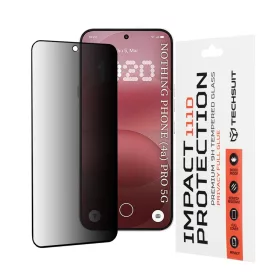    Nothing Phone 4a Pro Fekete Techsuit 111D Privacy Full Glue üvegfólia