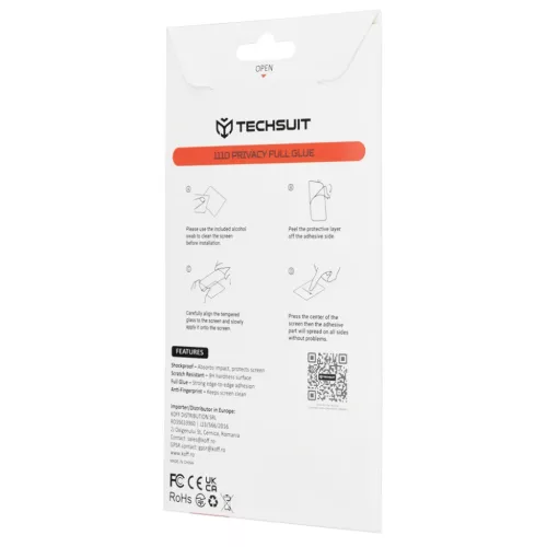 Techsuit - 111D Privacy Full Glue - Honor 600 Lite - Fekete üvegfóli-5949419363878 5 kép