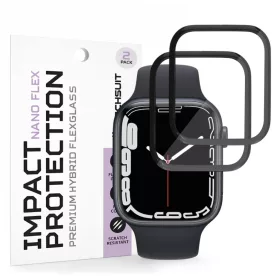 Apple Watch 7 / 8 / 9 45mm Fekete Techsuit Nano Flex Üvegfólia (2 cs-5949419365728 1 kép