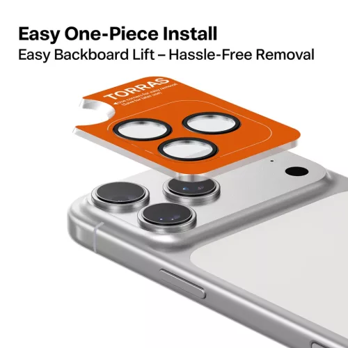 iPhone 17 Pro / iPhone 17 Pro Max Ezüst Torras - Lensguard kameravéd-6938075679651 2 kép