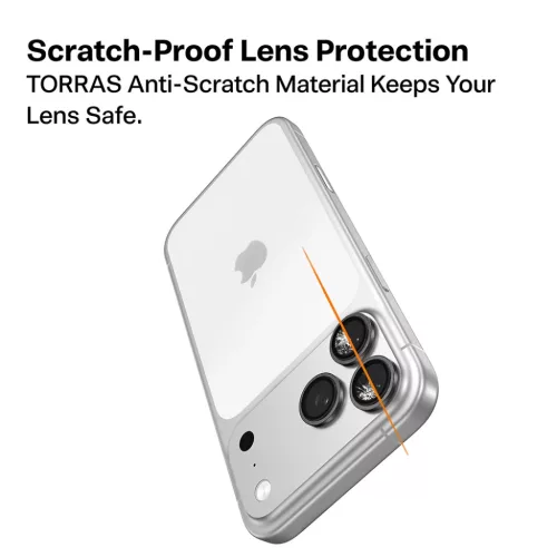 iPhone 17 Pro / iPhone 17 Pro Max Ezüst Torras - Lensguard kameravéd-6938075679651 5 kép