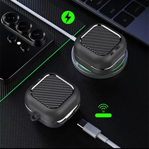 Techsuit - CarbonFiber - Samsung Galaxy Buds 4 / Buds 4 Pro tok - Feke-5949419365735 5 kép