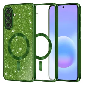 Samsung Galaxy A57 5G Mélyzöld Techsuit Luxury Glitter MagSafe tok-5949419366855 1 kép