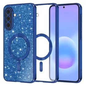 Samsung Galaxy A57 5G Mélykék Techsuit - Luxus Csillogó MagSafe tok-5949419366831 1 kép