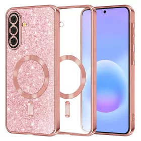 Samsung Galaxy A57 5G Rose Gold Techsuit - Luxus Csillámos MagSafe to-5949419366763 1 kép