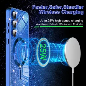 Samsung Galaxy A37 5G Világoskék Techsuit - Luxury Glitter MagSafe t-5949419366602 2 kép