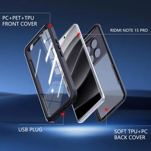 Xiaomi Redmi Note 15 Pro 5G Fekete ShellBox - Vízhatlan IP68 tok-5949419366558 5 kép