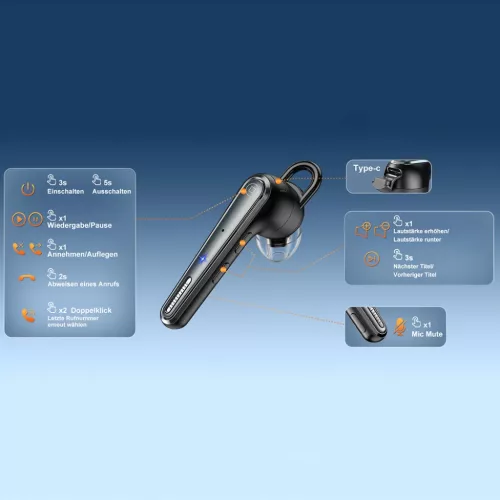 Techsuit - Bluetooth Headset Voicera (CB3) - Bluetooth 5.1, Hands-Free-5949419367845 2 kép