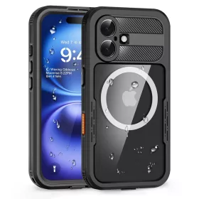 ShellBox - Vízálló IP68 tok - iPhone 16 - Fekete tok-5949419368378 2 kép