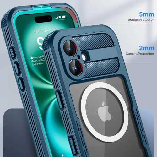 ShellBox - Vízálló IP68 tok - iPhone 16 - Fekete tok-5949419368378 3 kép