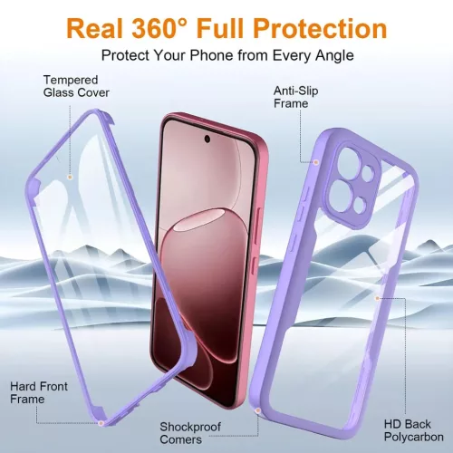 Oppo A6 Pro 4G Lila Techsuit ColorVerse 360 sorozat + képernyővédő-5949419368408 2 kép
