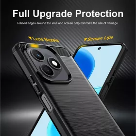 Honor X8d Fekete Techsuit Carbon Silicone tok-5949419370784 2 kép